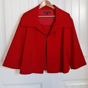 Lafayette 148 Red Wool Blend Shawl Collar Jacket SZ 6